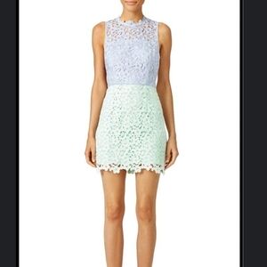 Cynthia Riley lace net mini dress